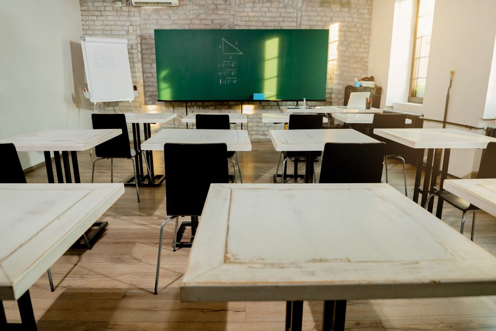 School classroom is empty.